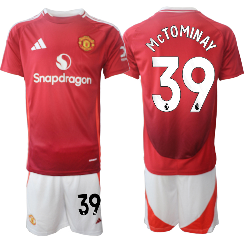 Men 2024-2025 Club Manchester United home Red #39 Soccer Jersey